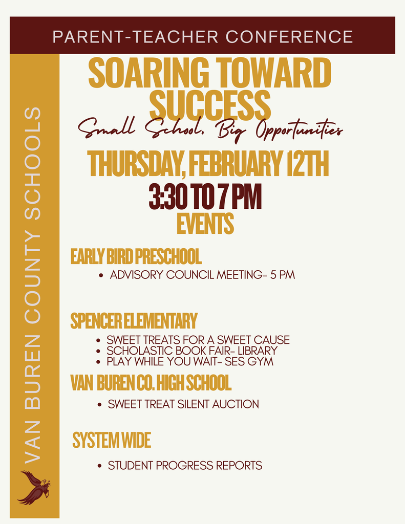 Soaring Toward Success Parent Teacher Conference Flier with maroon and gold lettering