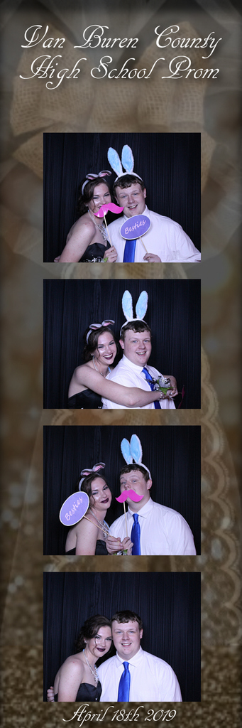Photo strip with 4 photos from VBHS Prom 2019