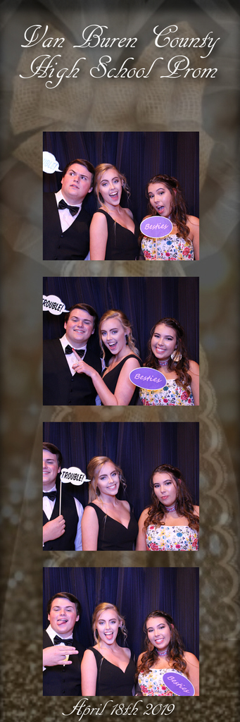 Photo strip with 4 photos from VBHS Prom 2019