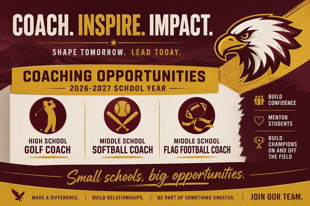 Coaching opportunities for 2026-2027-VBHS Golf, VBMS Softball, and VBMS Flag Football