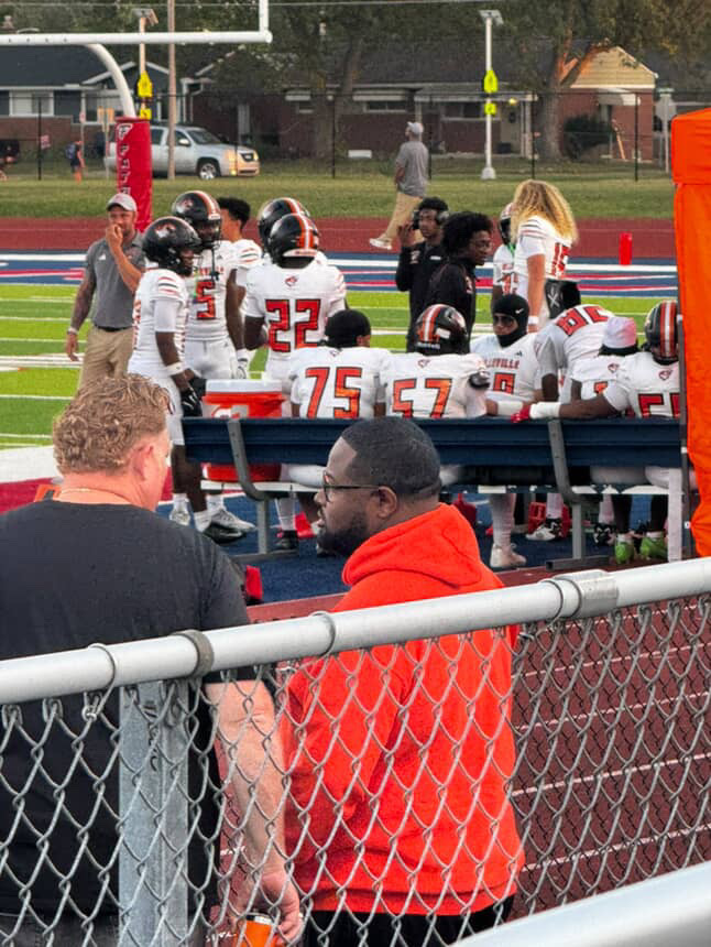 players on football field