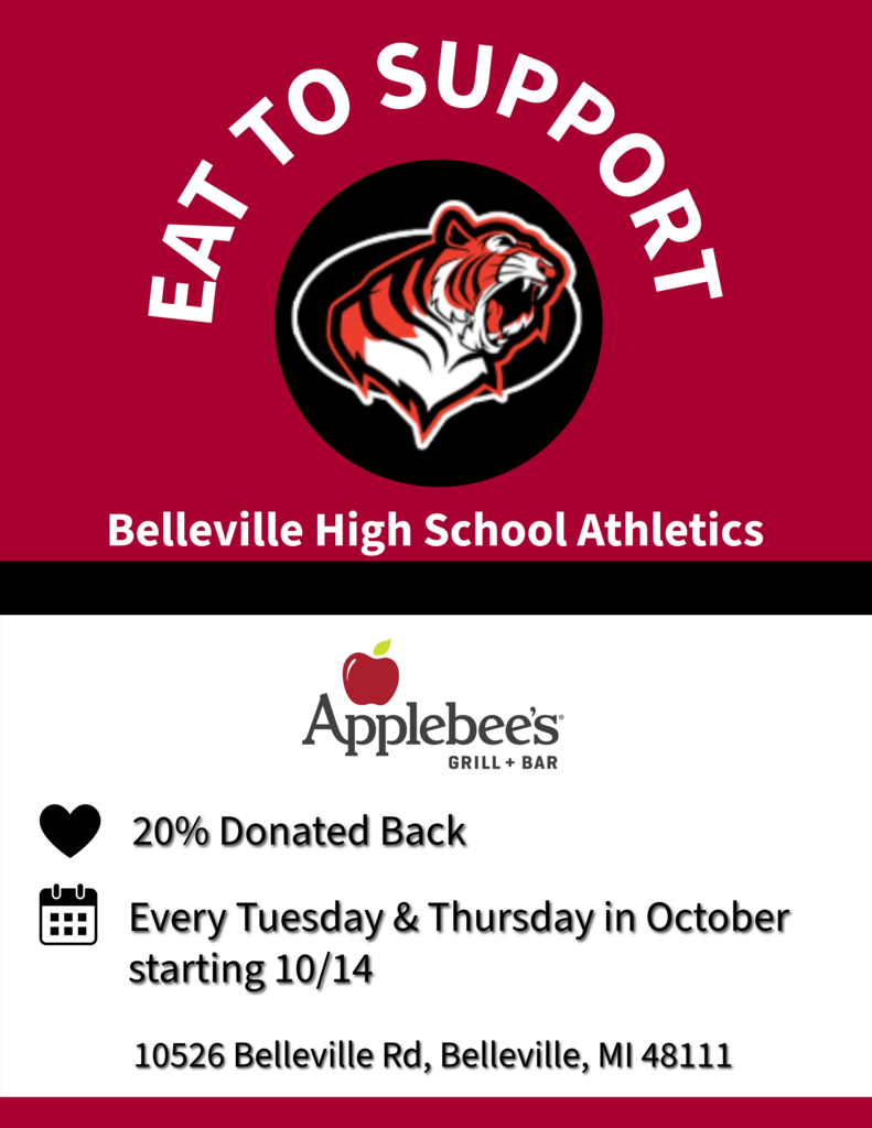 Dine to donate flyer for Applebees every Tuesday and Thursday in October starting October 14. 