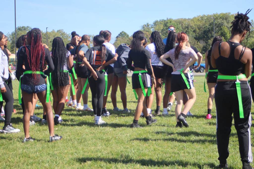 group of girls for powderpuff practice 