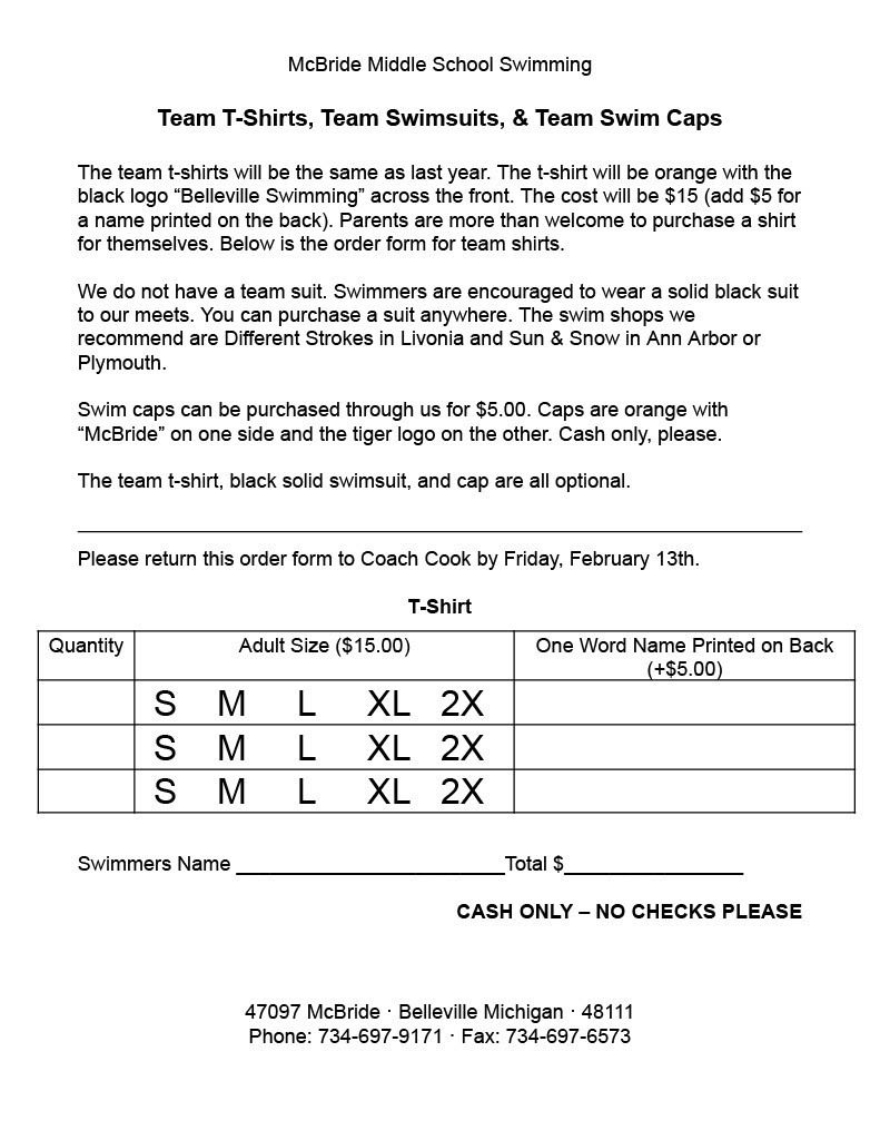 McBride Swim Team Information