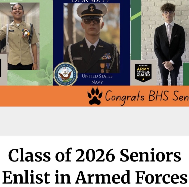 Amiyah Davis recognizes BHS seniors who are enlisting in the armed forces.
