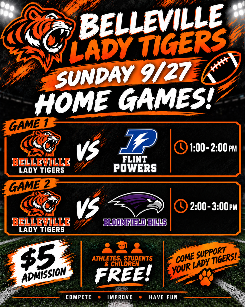 lady tigers flag football games on sunday 9/27