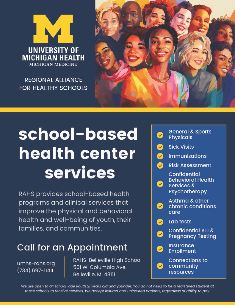 UM RAHS school-based health ceter services