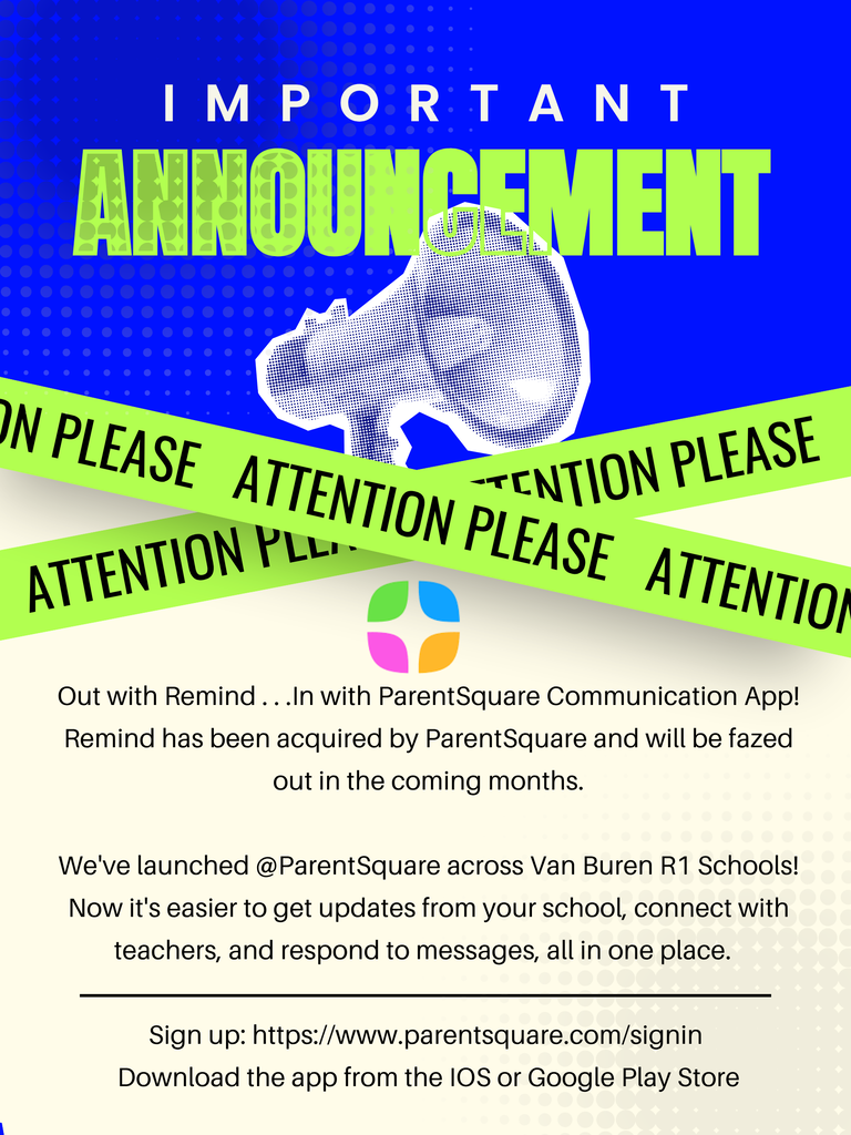 remind to parentsquare announcement, please sign up for Parensquare.
