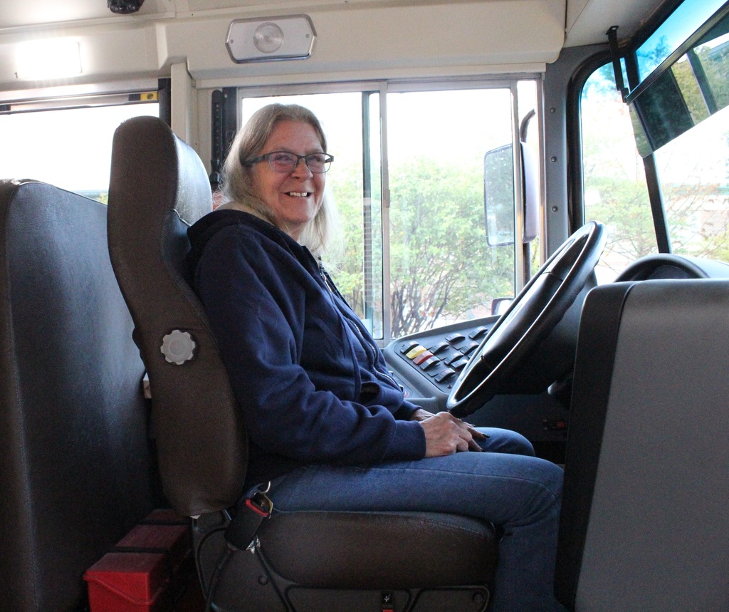 Connie Tittsworth is a first-year driver at VB but has many years of bus driving experience.