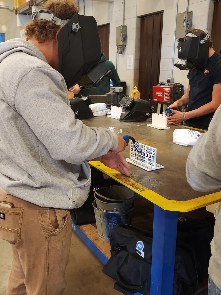 Students could use a welding trainer at the Ohio Carpenters' Joint Apprenticeship Training Center open house.