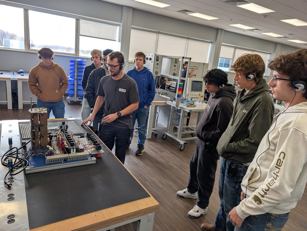 Students visited GROB Systems, Inc., in Bluffton to learn about opportunities in their apprenticeship program.