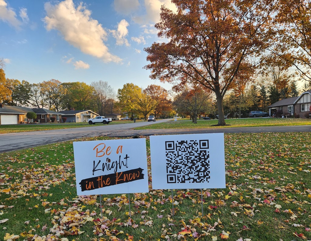 Knights in the Know signs can be found on TR 212, Thornwood Drive, and TR 243 this week.  This picture shows the signs on TR 243.