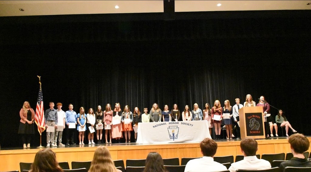 The middle school inductees are recognized.