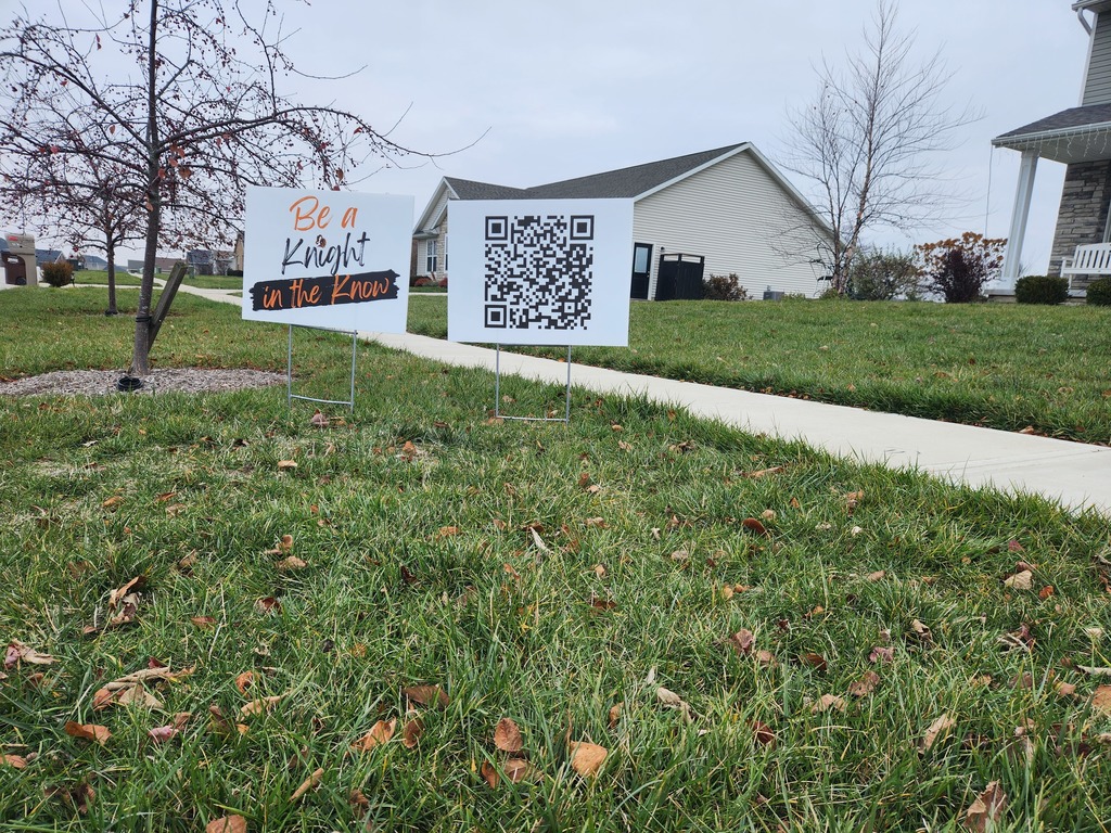 Knights in the Know signs on Meadow Ridge Drive.