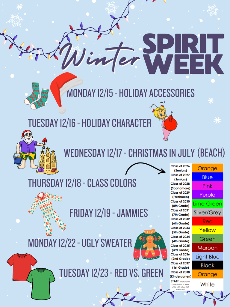 Winter Spirit Week Flyer
