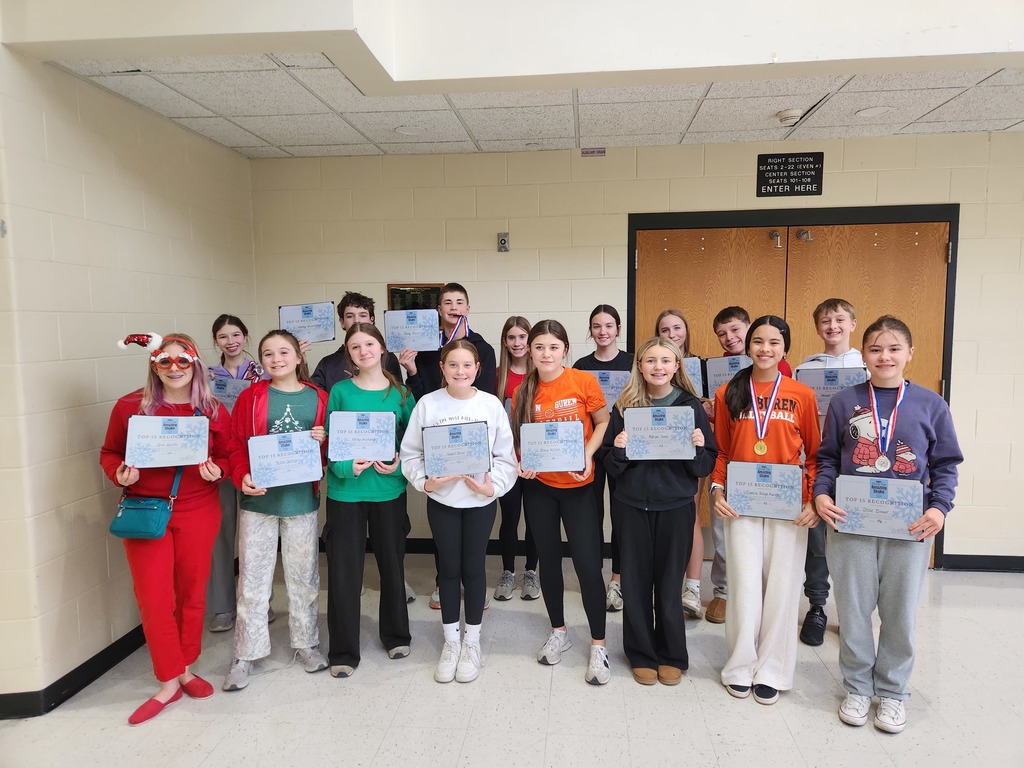 Middle school Amazing Shake  mid-year winners