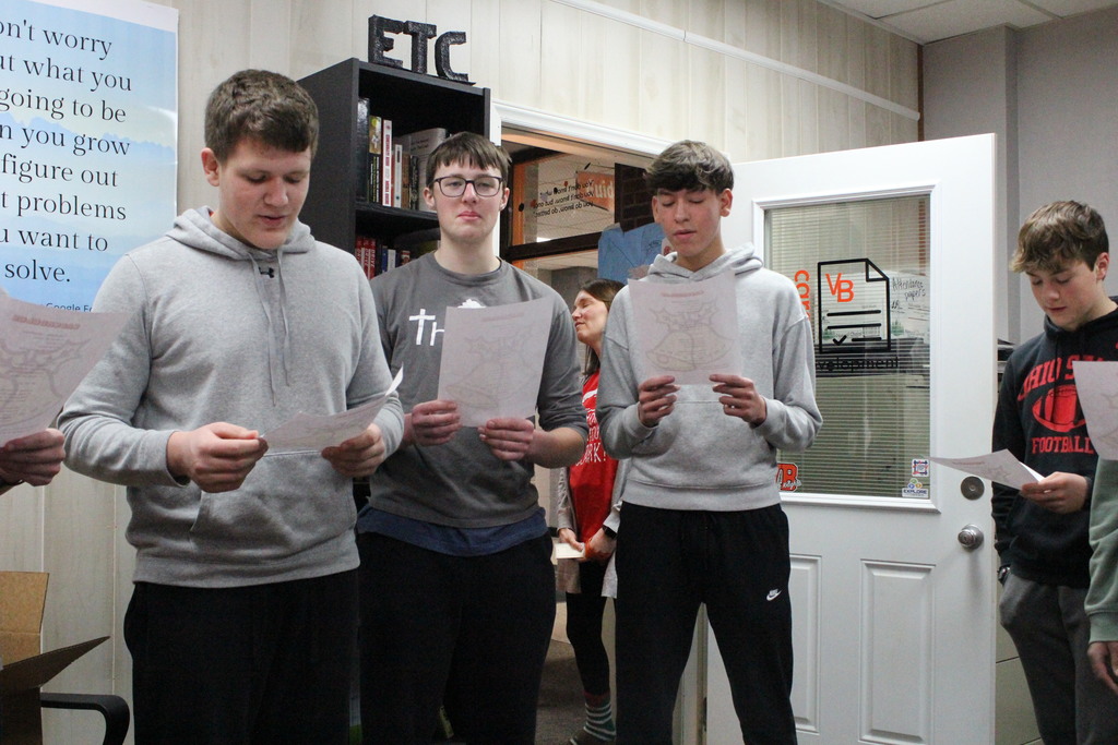 Mrs. Leddy's Spanish students sing carols.