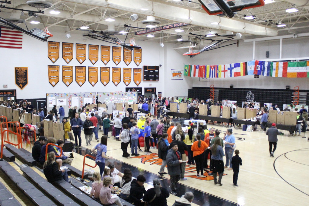People explore the booths for the countries represented at International Knight 2025.