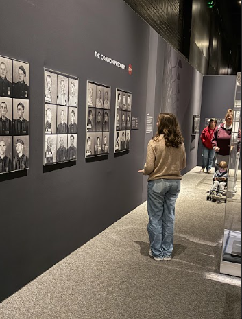 Students saw pictures of some of the people who were prisoners at Auschwitz.