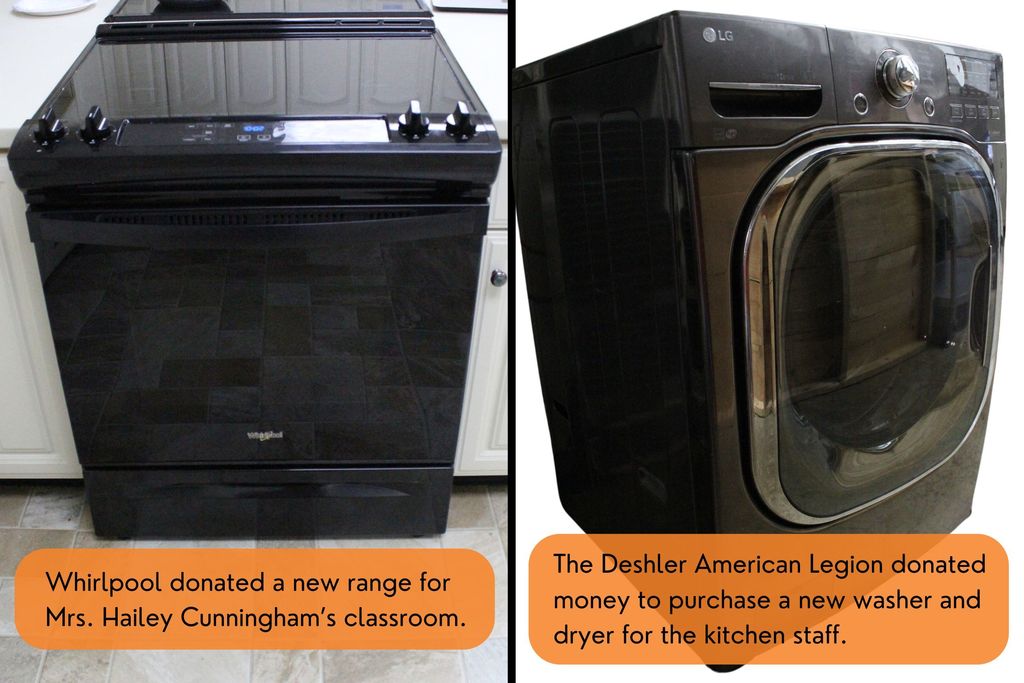 Whirlpool and the Deshler American Legion both made valuable contributions to our district in a range and laundry appliances.