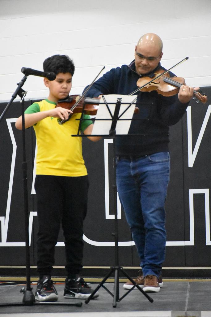 Families participated in the performances along with students.