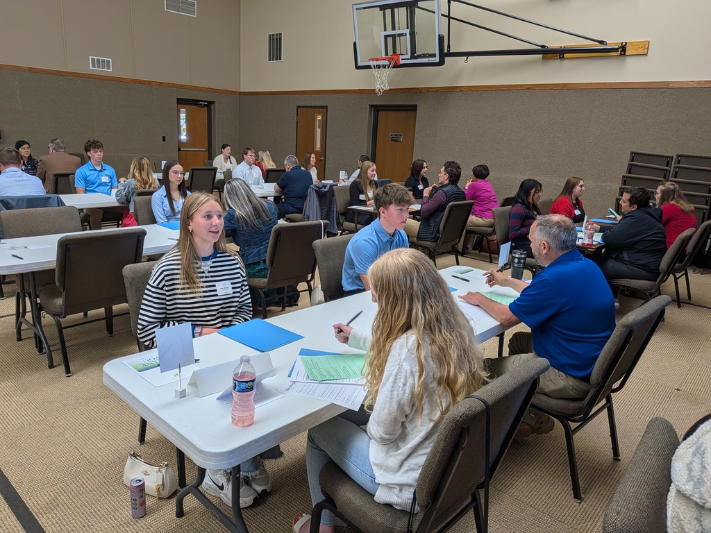 Students interview during the Hancock County Junior Mock Interview Day.