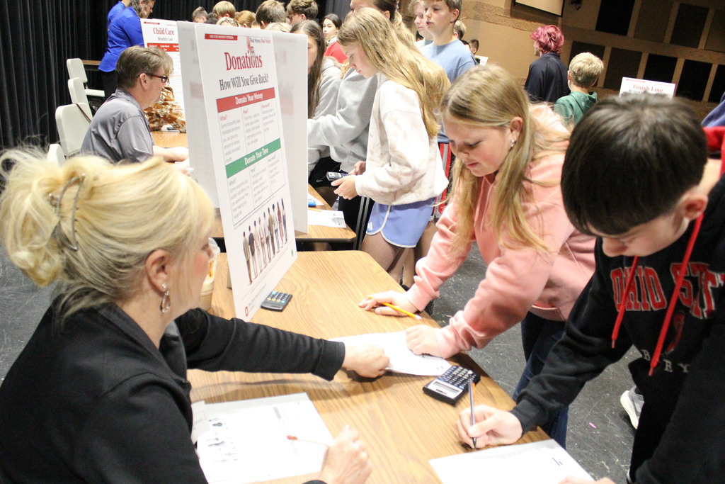 Students decide how donations will play a part in the montly budget.