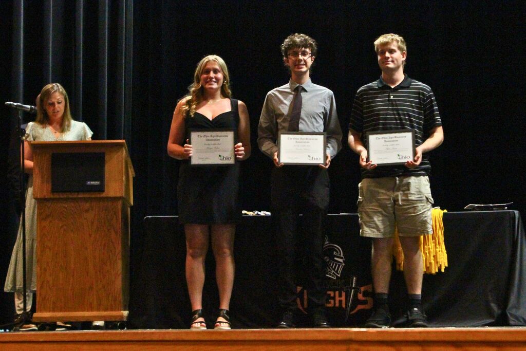 Morgan, Camden, and Myka received an industry-recognized credential from the Ohio Agribusiness Association.
