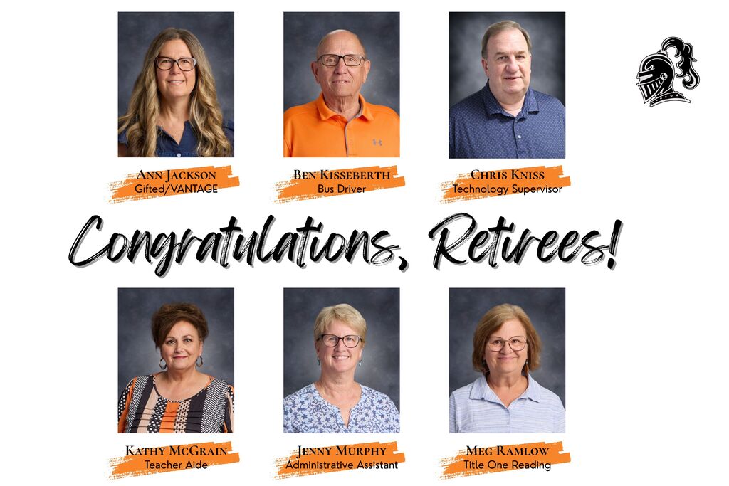 Congratulations, Retirees! Ann Jackson, Ben Kisseberth, Chris Kniss, Kathy McGrain, Jenny Murphy, Meg Ramlow
