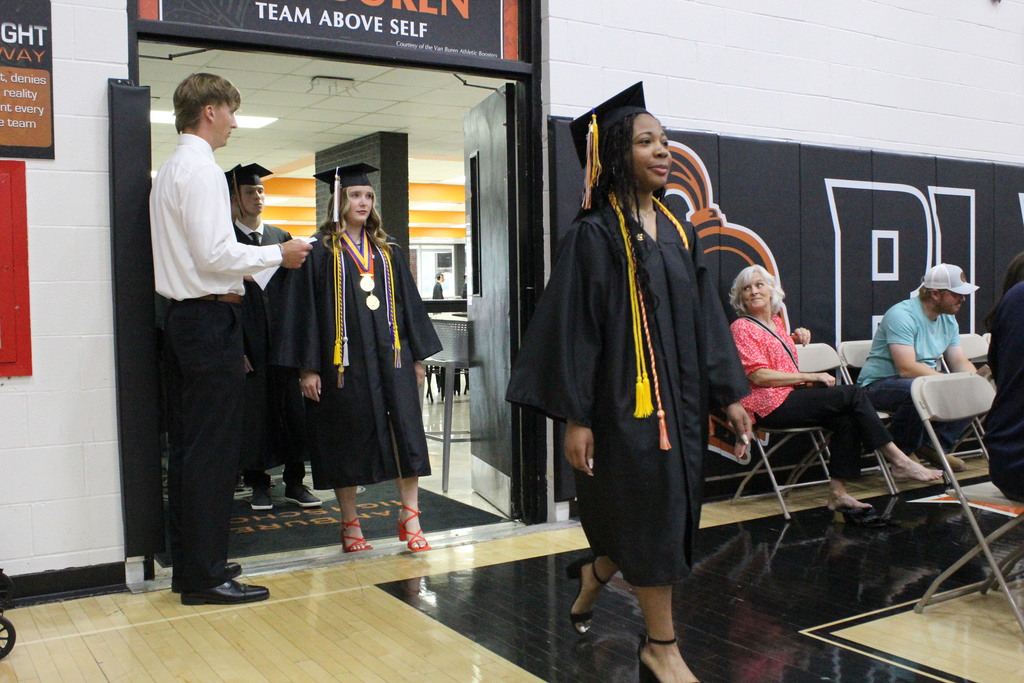 The graduates enter the gynasium for the start of the Class of 2026 graduation ceremony.
