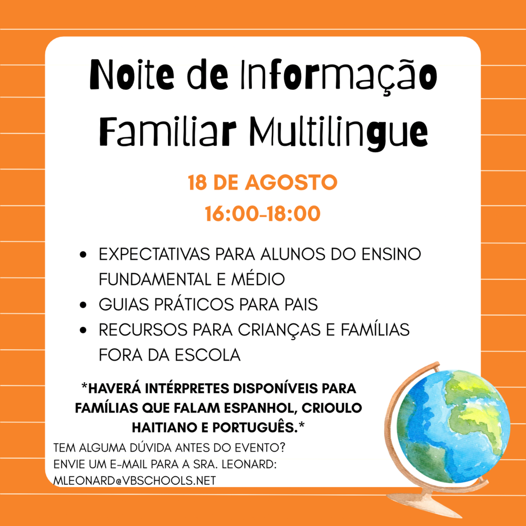 Family Night Flyer Portuguese
