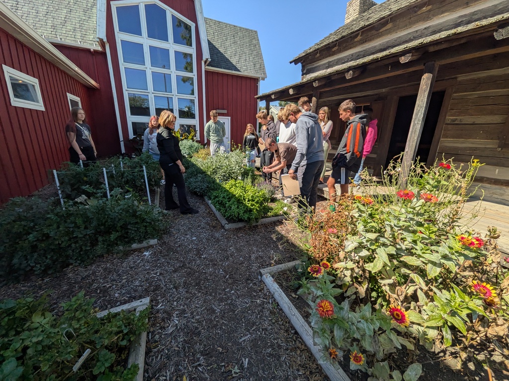 Students learn about plants that were and still are part of Hancock County's culinary history.