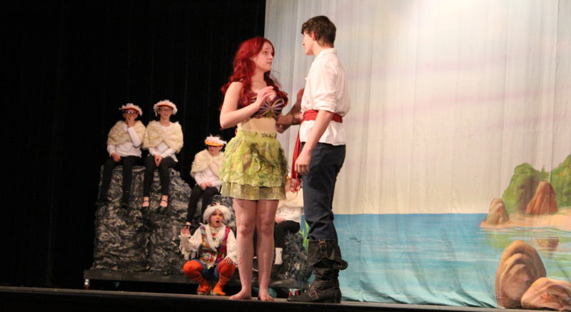 Kate Schroeder and Cullen Tussing perform as two of the lead characters in "The Little Mermaid."