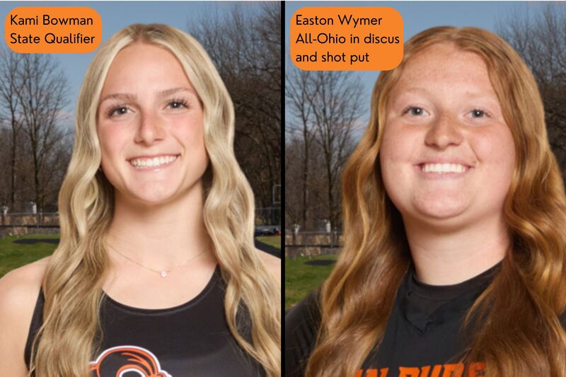Kami Bowman - State Qualifier; Easton Wymer - All-Ohio in discus and shot put