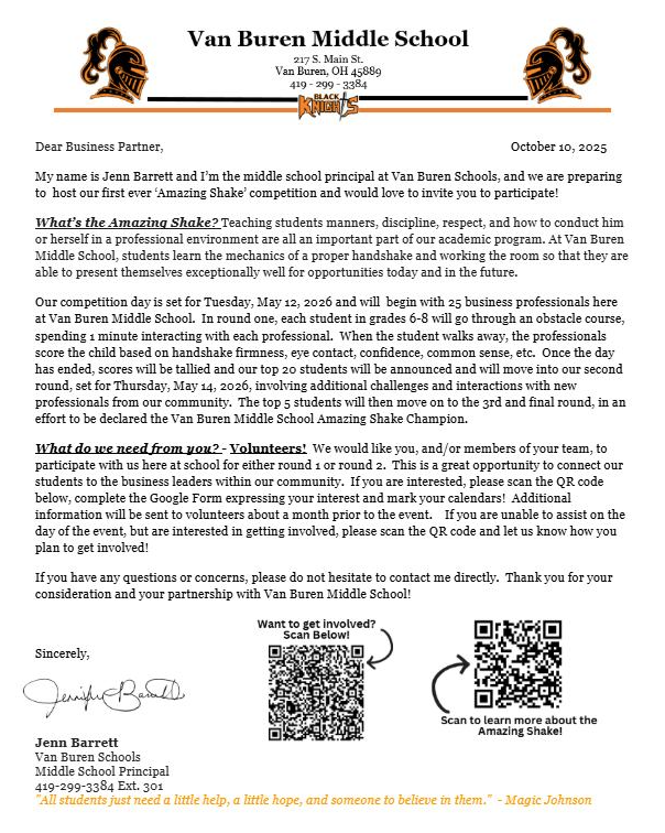 Participate in the Amazing Shake!