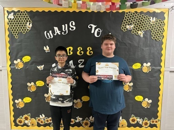 The work of two middle school students was selected for publication in an anthology.