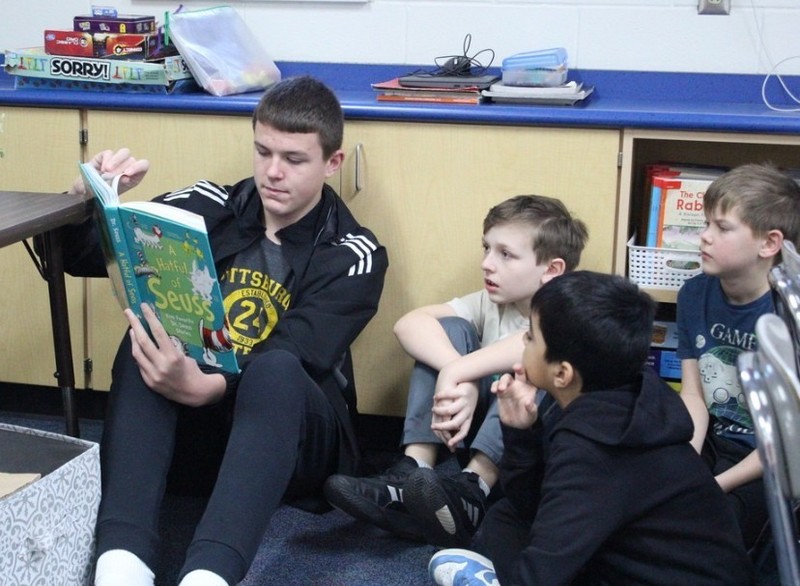 High School and elementary students came together in December for Buddy Reads.
