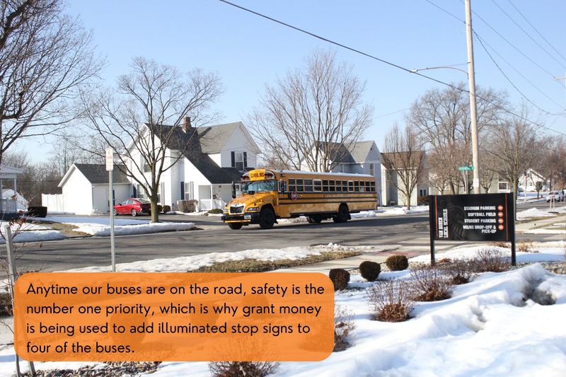 Anytime our buses are on the road, safety is the number one priority, which is why grant money is being used to add illuminated stop signs to four of the buses.