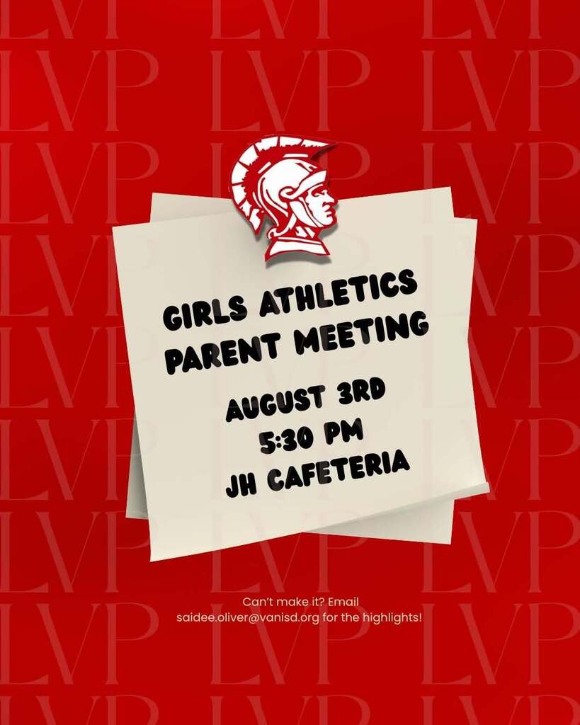 Girls Athletics Parent Meeting August 3rd 5:30 PM JH Cafeteria