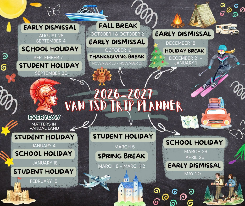 2026-2027 Van ISD Trip Planner
