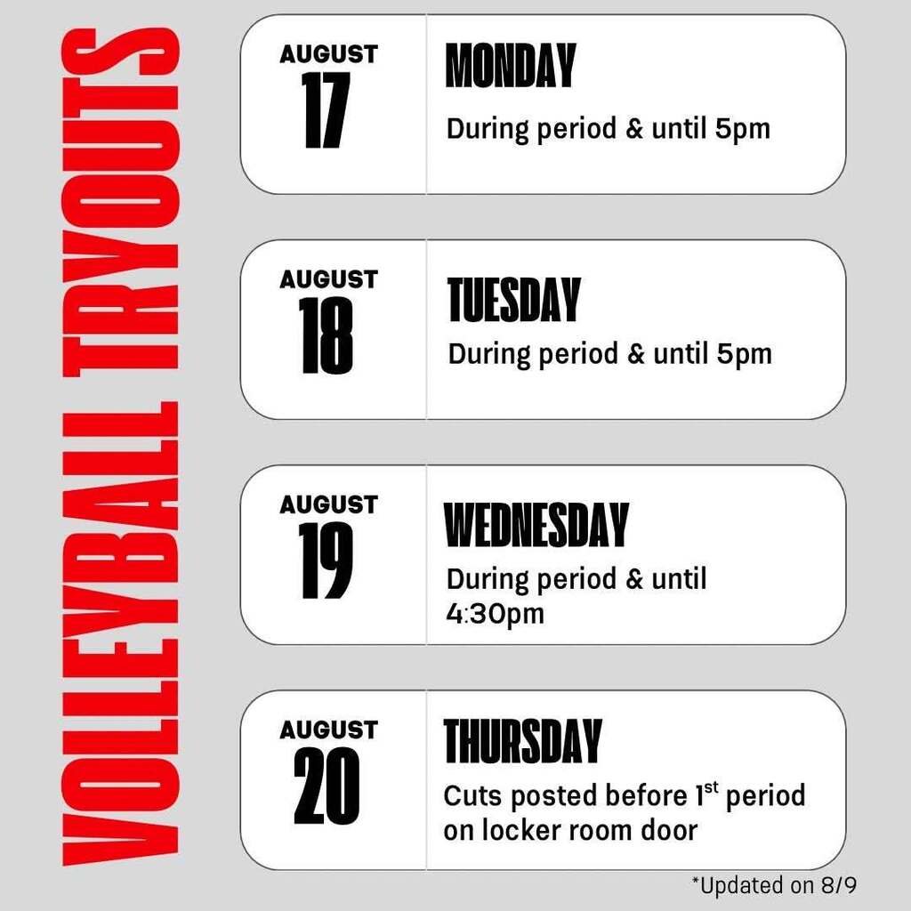 Volleyball tryouts