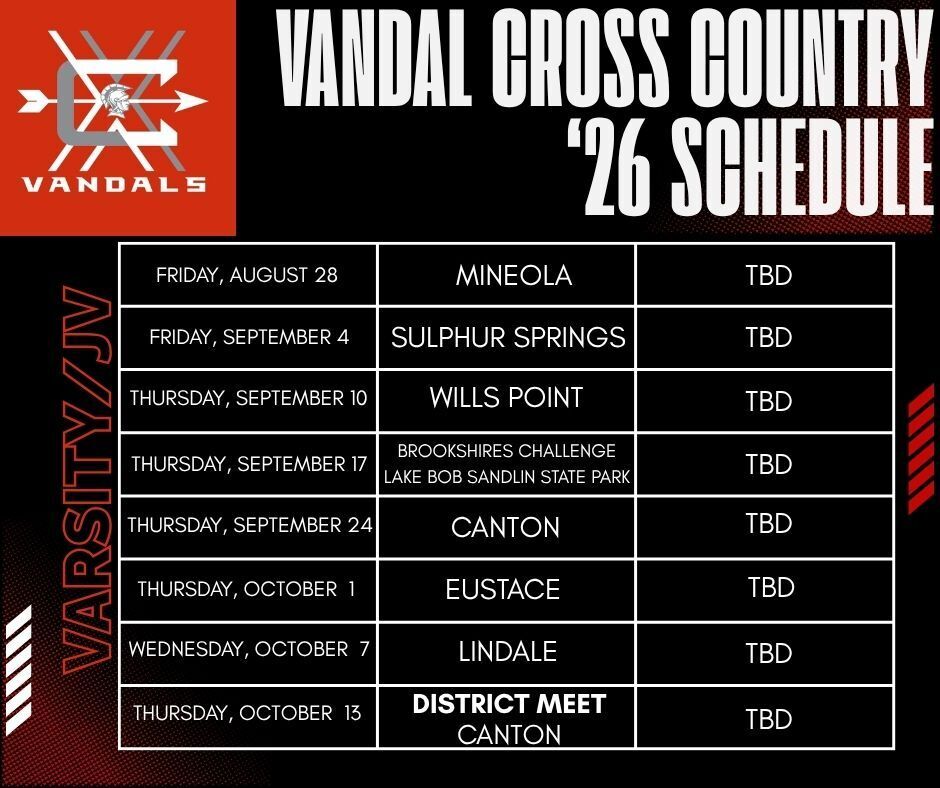 Vandal Cross Country '26 schedule