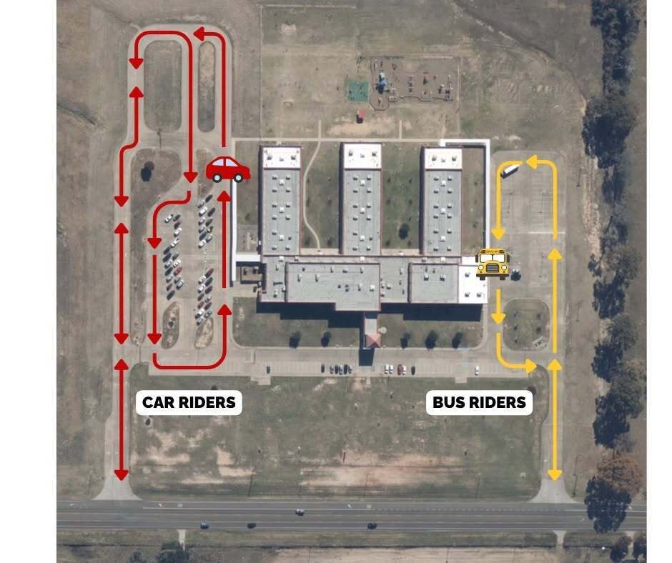 Van Middle School car rider and bus rider map