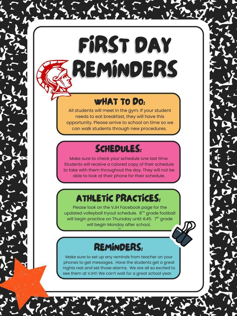 First Day Reminders