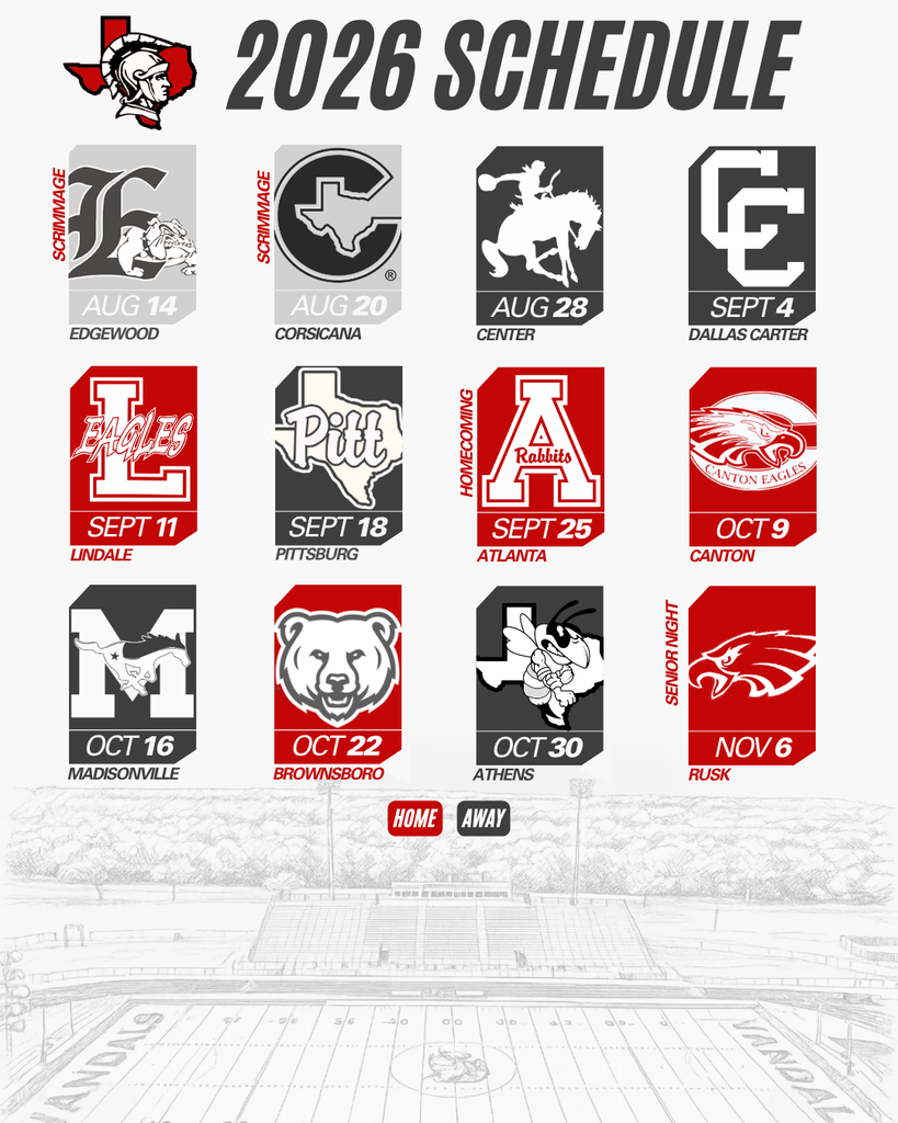 2026 Vandal Football Schedule - UPDATED