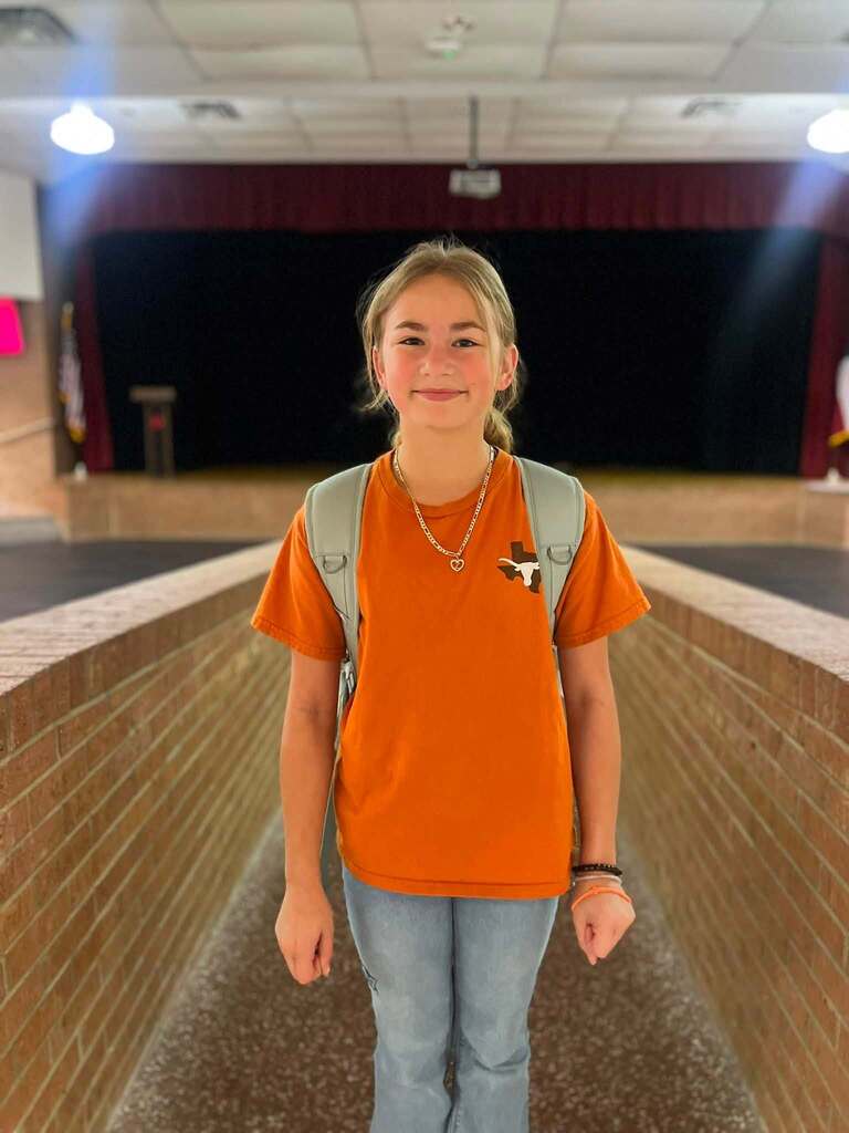 student in school cafeteria
