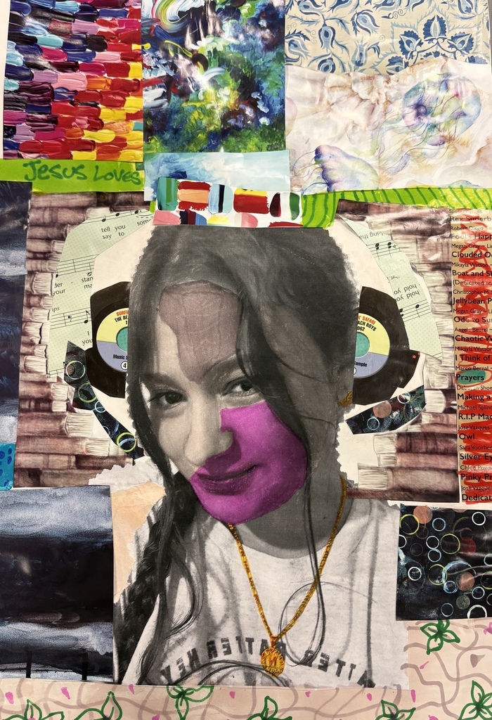 mixed media collage selfie