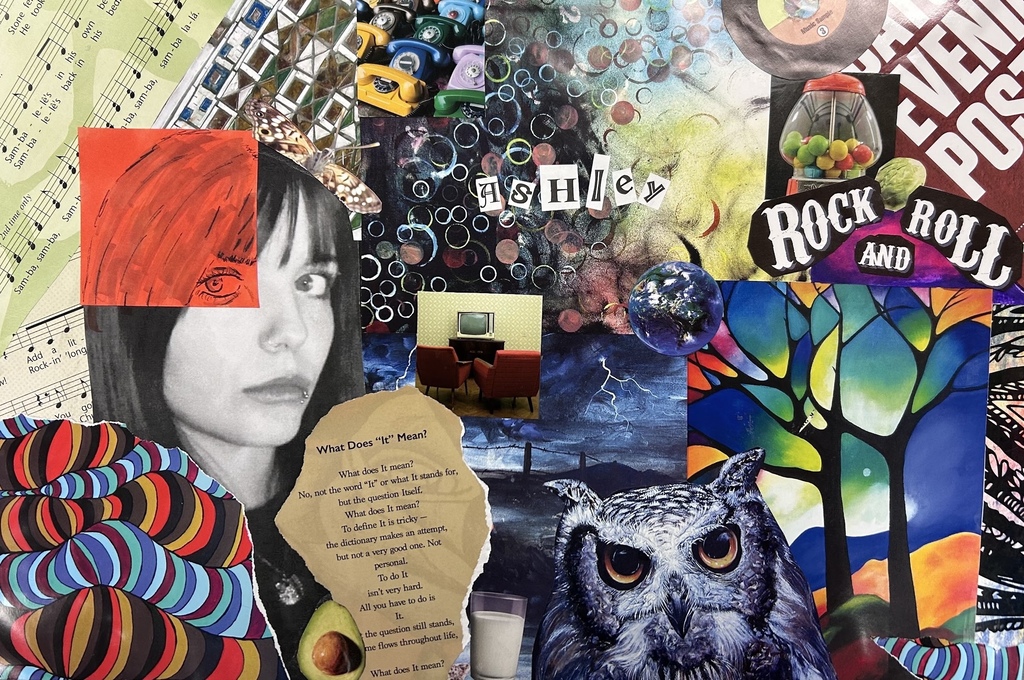 mixed media collage selfie