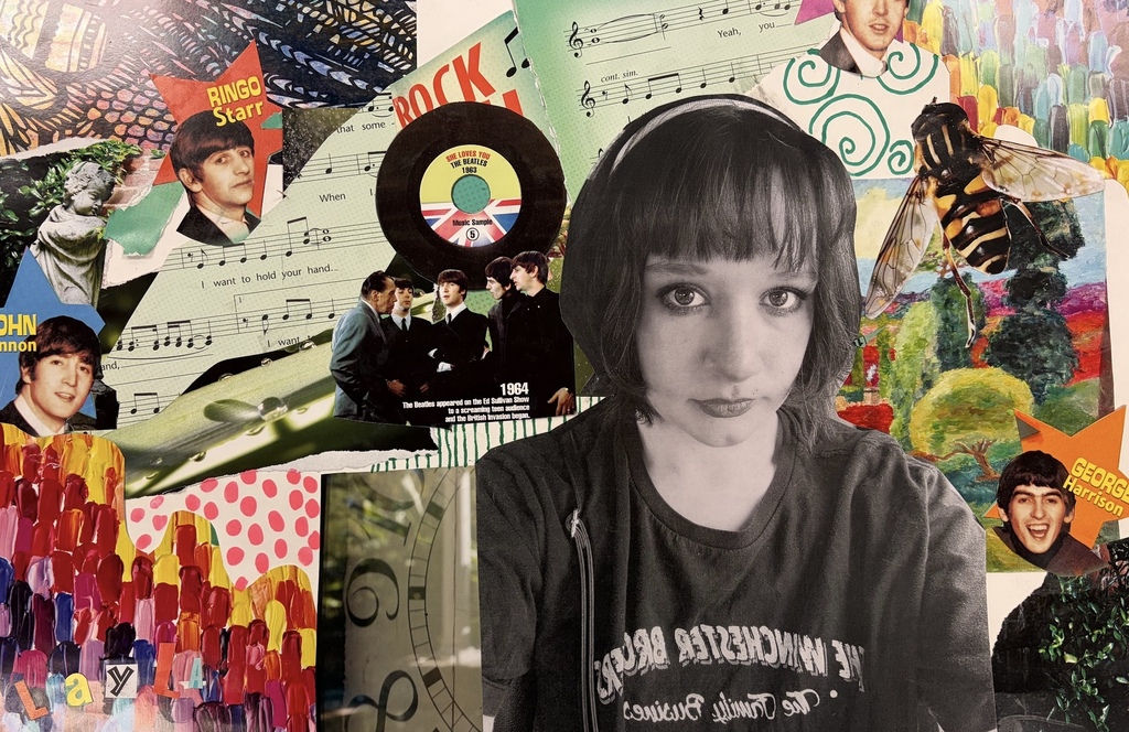 mixed media collage selfie