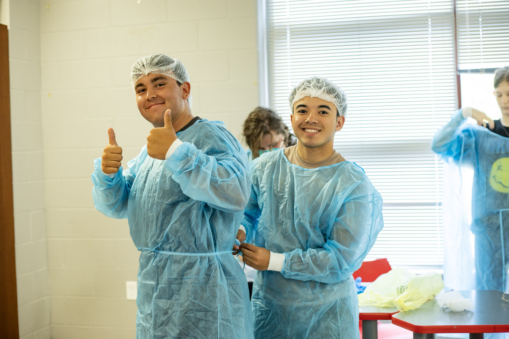 Van High School student in PPE